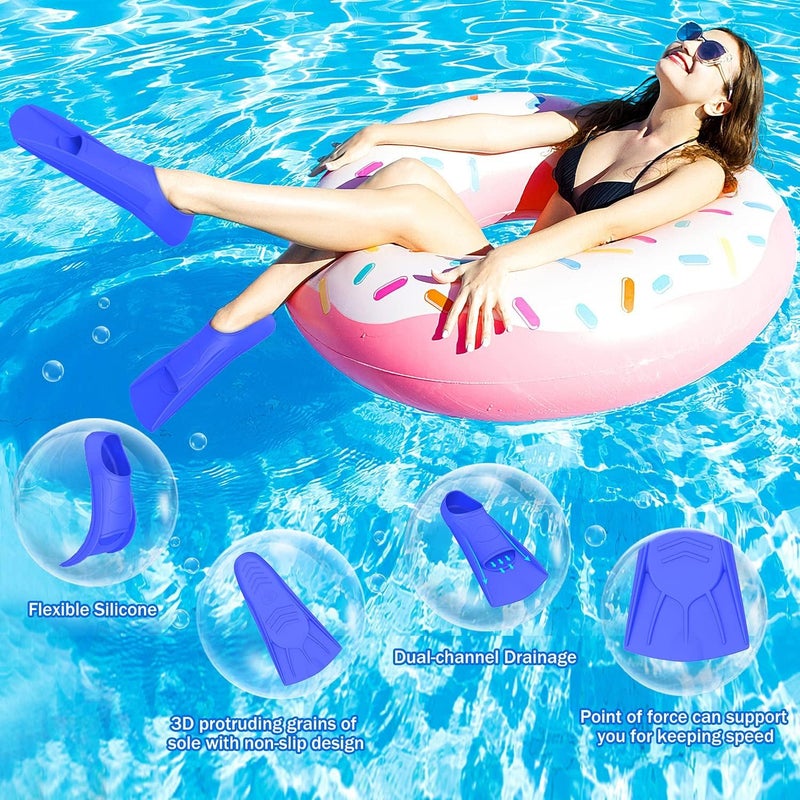 Gintenco Swim Fins, Kids Swim Training Fins for Lap Swimming, Travel Size Flippers with Mesh Bag, Silicone Swimming Fins for Kids Teens Adults Women Men - Image 4